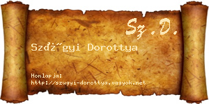 Szügyi Dorottya névjegykártya